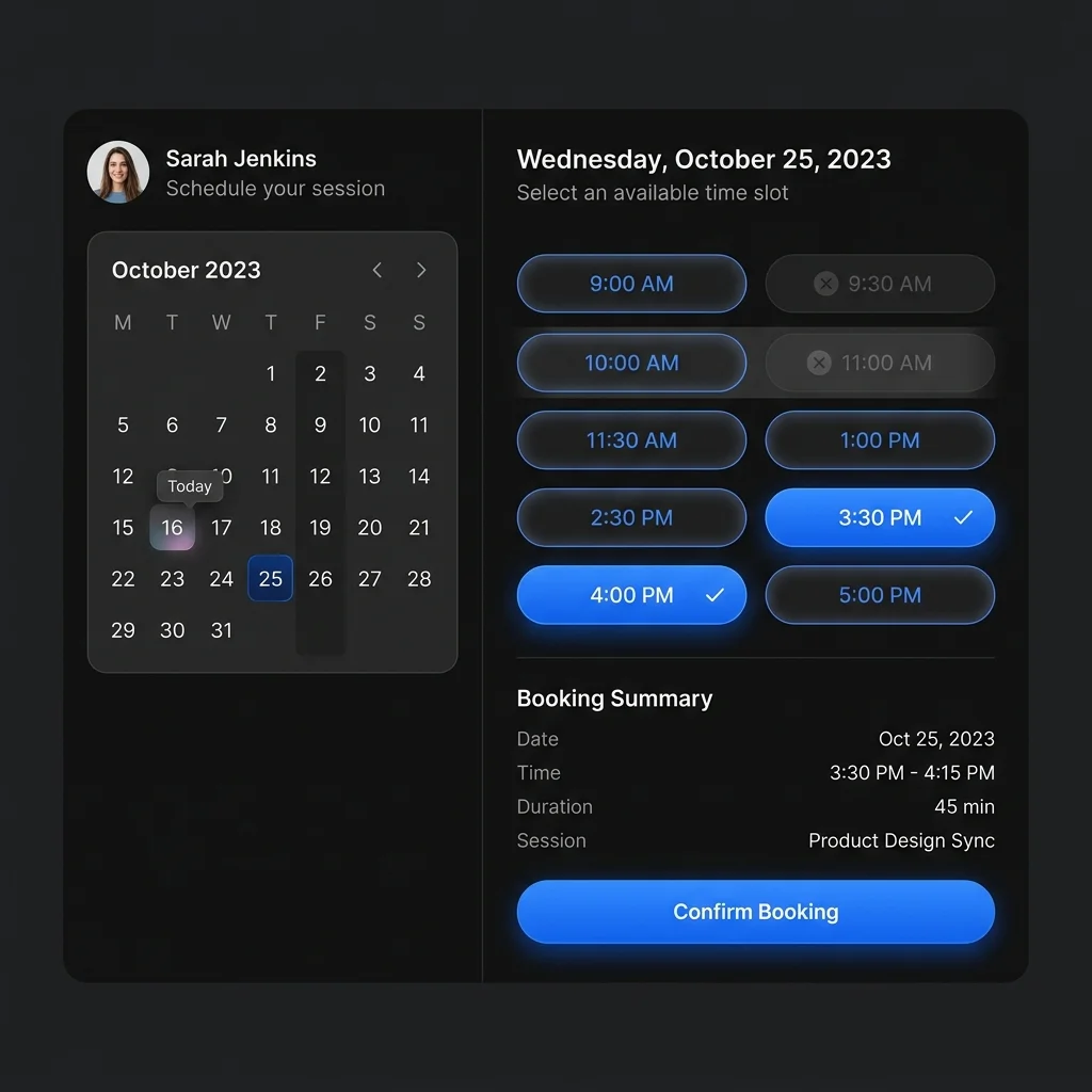 Smart Automated Calendar Scheduling Interface